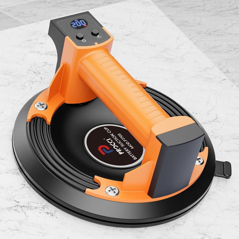 Procci Battery Suction Cup for Tiles, Glass, Marble, 440LBS/200 KG Suction Power, LCD Display, 2500 mAh Battery Up to 7 Hours (Suitable for Smooth Materials) - Image 1